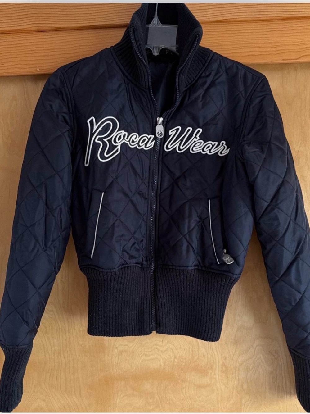 Rocawear Women's Quilted Black Bomber Jacket
